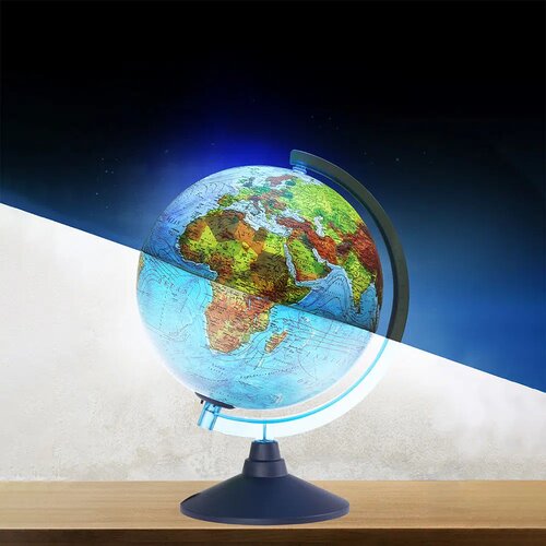No brend Alaysky, globus sa LED svetlom, engleski, fizička mapa, 21cm Slike