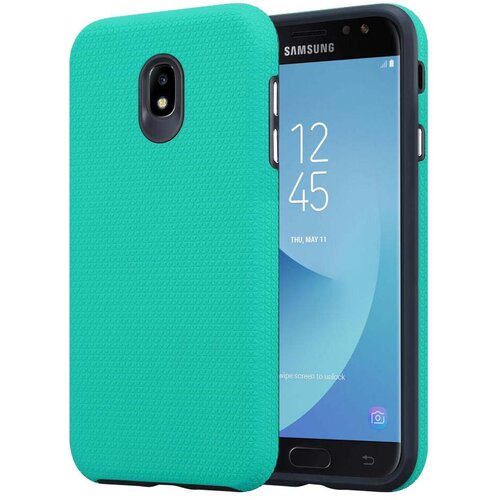 Cadorabo Ohi&amp;scaron;je, združljiv s Samsungom v liliji turkizni za&amp;scaron;čitni pokrov z dodatnim oprijemom proti zdrs v trikotniku, narejen iz silikona in plastike, (20566646) Slike