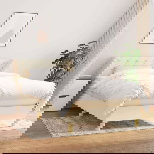  Box spring postelja z vzmetnico krem 80x200 cm blago, (20892573) Cene