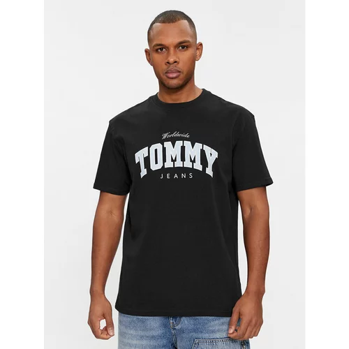 Tommy Jeans Majica Varsity DM0DM18287 Črna Regular Fit