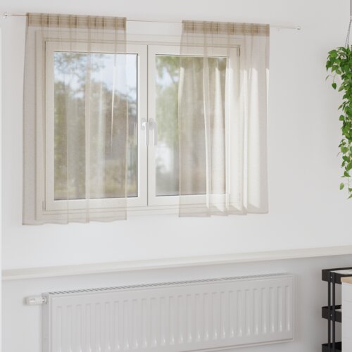 vidaXL Zavjese sa zavjesama 2 pcs Pijesak 140 x 140 cm Poliester Cijene