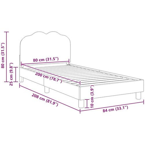  Okvir za krevet s uzglavljem Krema 80 x 200 cm Vuna Slike