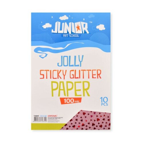 Jolly sticky glitter paper, papir samolepljiv, srca, crvena, A4, 10K ( 136047 ) Cene