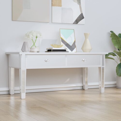 The Living Store Klubska mizica z ogledalom 106x45x45cm inženirski les in steklo - Klubska Mizica, (21575325) Slike