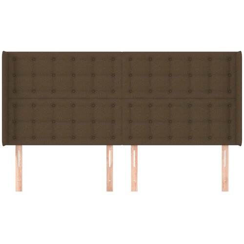  Uzglavlje s u&amp;scaron;ima tamnosmeđe 163x16x118/128 cm od tkanine Slike