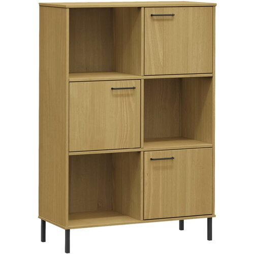 Maison Chic Knjižna omara - Knjižni regal z nogami rjava 90x35x128,5 cm trden les OSLO, (21725693) Cene