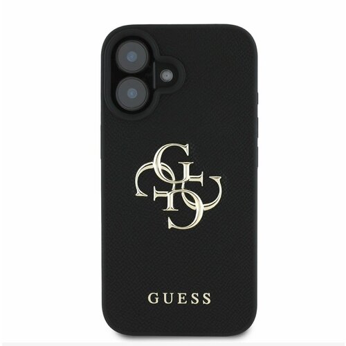 Guess PU Grained 4G Metal Logo Zadn&amp;iacute; Kryt pro iPhone 16 Black Ovitek za telefon Vijolična Slike