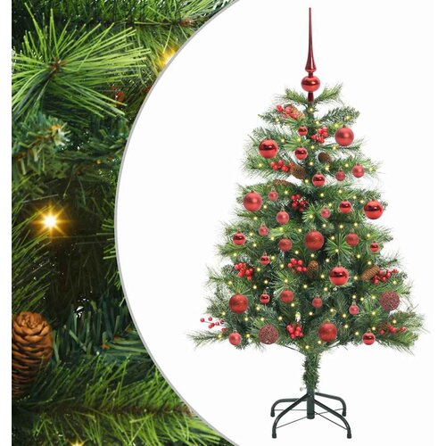 vidaXL Umestno božično drevo z LED lučmi Zelena 150 cm PVC in kovina, (5000067399) Cene