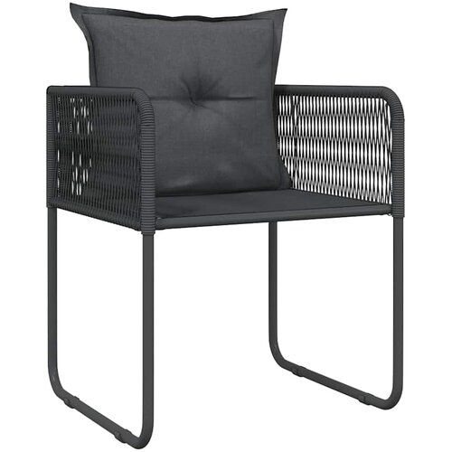  5-dijelni vrtni blagovaonski set crni Crna Dužina stola 80 cm Slike