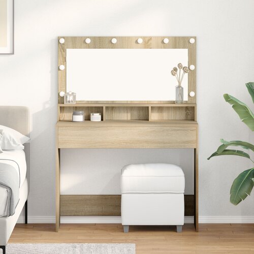 vidaXL sonoma hrast iverna plošča 100 x 41 x 135 cm ogledalo Cene