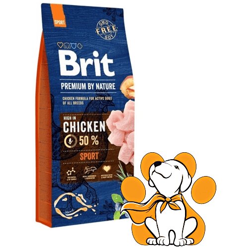 Brit premium by Nature Sport 15kg, Optimalna Ishrana za Visoko Aktivne Pse Slike