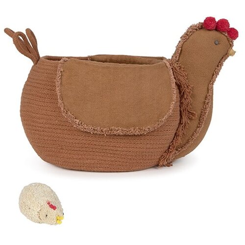 Lorena Canals Smeđa tekstilna dječja kutija za pohranu 48x32x29 cm Chicken Toffee &amp;ndash; Slike