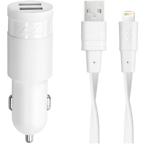 Rivapower Avto polnilec VA4225 WD2 Bele barve 3,4A / 2xUSB + MFi Lightning kabel 1,2m, (21576820) Cene