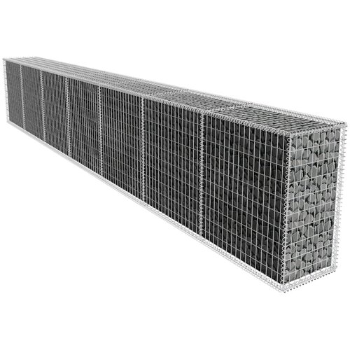 vidaXL Gabionska stena s pokrovom pocinkano jeklo 600x50x100 cm Cene