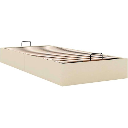 VidaXL Otomanski okvir kreveta bez madraca krem 90x190 cm od tkanine Slike