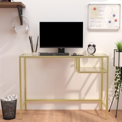 VidaXL Stol za računalo prozirni 100 x 36 x 74 cm od kaljenog stakla Slike
