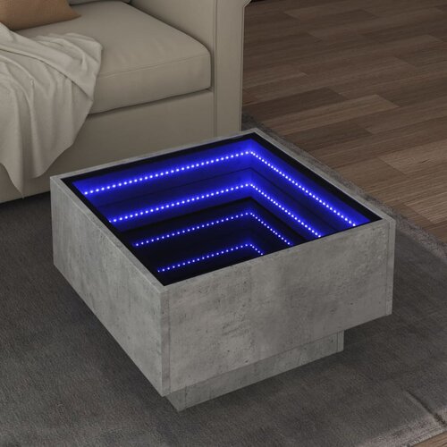  Stolić za kavu LED siva boja betona 50x50x30 cm drveni Cijene