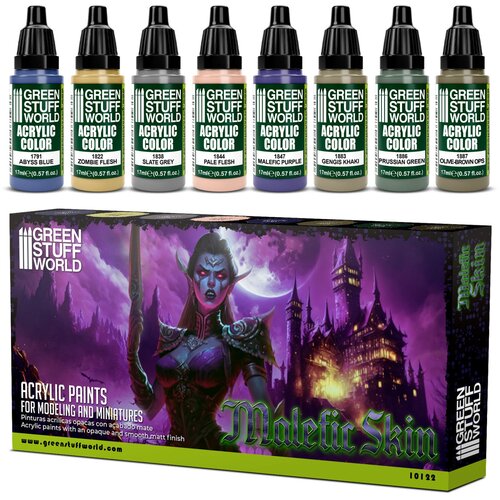 Green Stuff World Paint Set - MALEFIC SKIN PAINT SET (Box x8) Slike