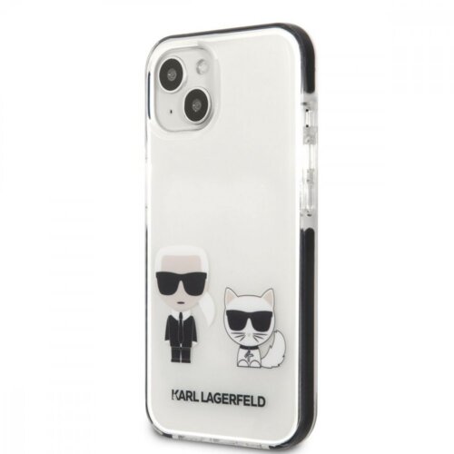 Karl Lagerfeld originalen ovitek KLHCP13MTPEKCW za iphone 13 6.1 bela za&amp;scaron;čita s črno obrobo - full body Slike
