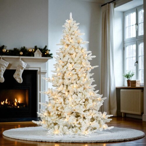  novogodi&amp;scaron;nja jelka sa led lampicama 210cm, krem 136714 Slike