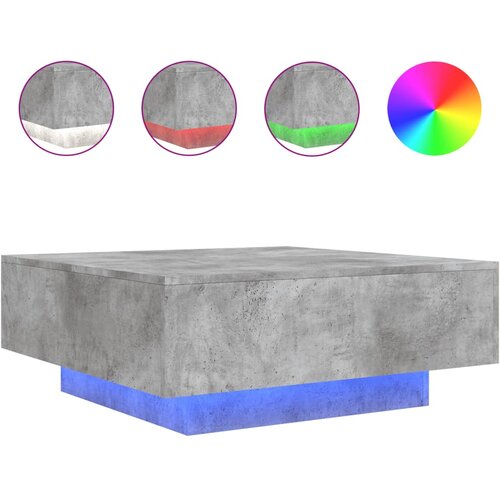  Stolić za kavu s LED svjetlima sivi boja betona 80x80x31 cm Slike