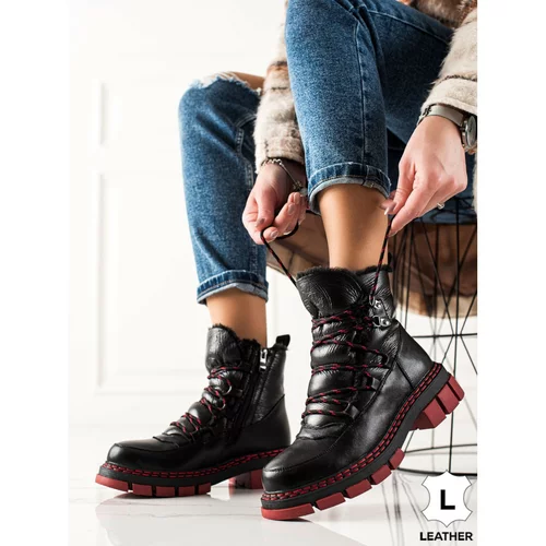 ARTIKER LEATHER SNOW BOOTS WITH RED SOLE