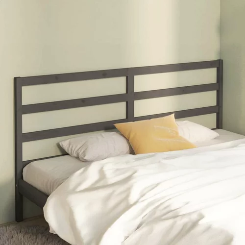  Uzglavlje za krevet sivo 186 x 4 x 100 cm od masivne borovine