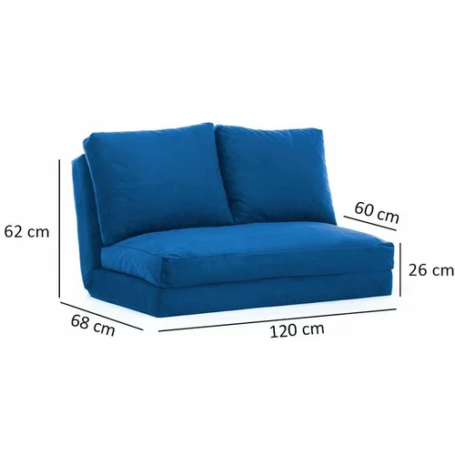  Modra raztegljiva sedežna garnitura 120 cm Taida –