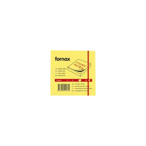 Fornax blok samolepljiv 75x75mm 80L neon-žuti Slike