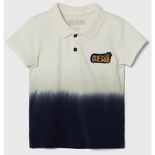 Guess Pamučna polo majica boja: tamno plava, s uzorkom