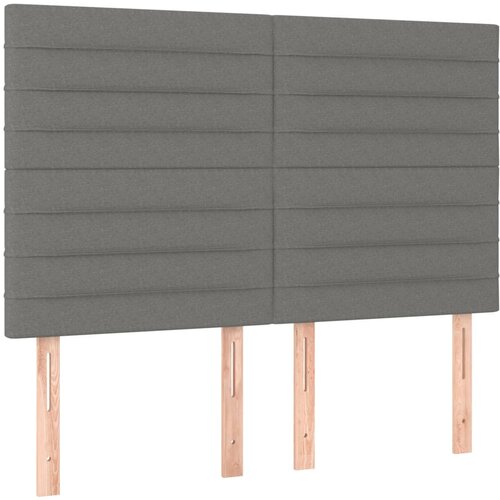 Maison Chic Posteljno vzglavje - Vzglavna omarica 4 kosa temno siv 72x5x78/88 cm blago, (22078199) Cene