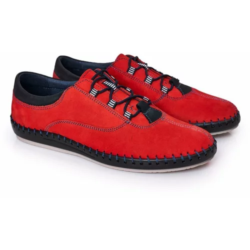 Kesi Men's Leather Low Shoes BEDNAREK red