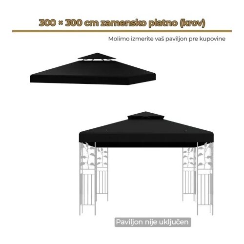 Platno za Paviljon 3x3m Crna ( 1929 ) Cene