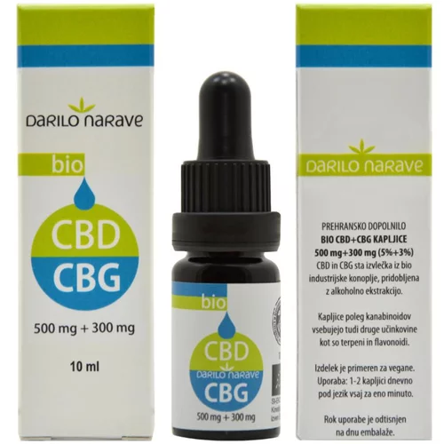 BIO CBD CBG 500 mg + 300 mg, kapljice