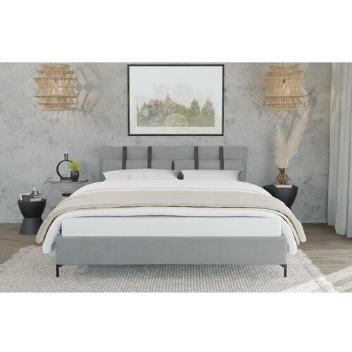Ropez Svijetlo sivi tapecirani bračni krevet s podnicom 180x200 cm Tulsa &amp;ndash; Slike