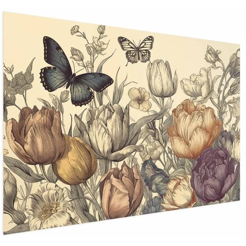  Plakat Colorful Tulips on a Cream Background 42x29.7 Cijene