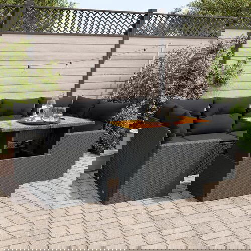 vidaXL 7-dijelni set vrtnih sofa od poliratana s jastucima crni Cijene