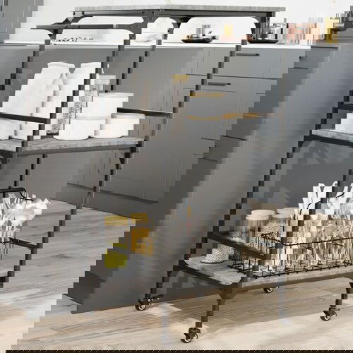 VidaXL Kuhinjska kolica boja hrasta 60 5x50x105 cm konstruirano drvo Slike
