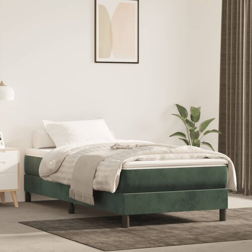 vidaXL Vzmetnica z žepkasto vzmetjo temno zelena 80x200x20 cm žamet Cene