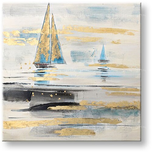  Naslikana slika na platnu LADJE 1-delna YOBCWFBC039 - 80x80 cm () Slike