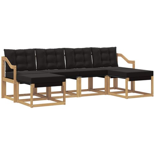 vidaXL Zunanja garnitura za sedenje z blazino 6 pcs Bela in črna, (5000281212) Cene