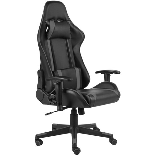 The Living Store Vrtljiv gaming stol siv PVC - Gaming Stol, (21426626) Cene