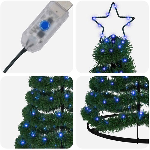  LED božićno drvce od folije s postoljem EKENAS 180 cm Slike