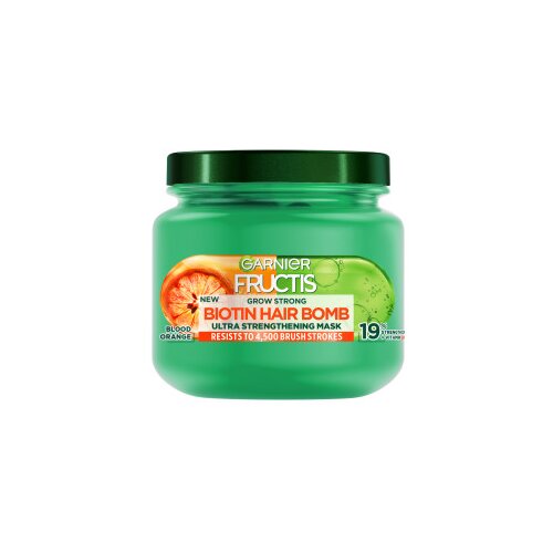 Garnier Fructis negovalna maska za lase - Grow Strong Biotin Hair Bomb Mask Cene