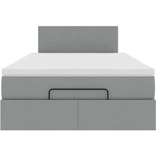 VidaXL otomanski krevet s madracem svjetlosivi 120x190 cm tkanine Slike