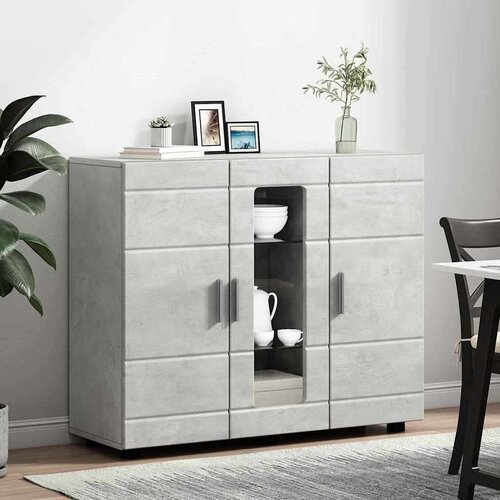 VidaXL Strani &amp;scaron;al Betonsko siva 55.5 x 29 x 100 cm Konstruiran les Slike