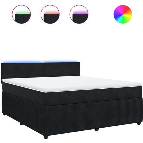 VidaXL Krevet s oprugama i madracem crni 180x200 cm bar&amp;scaron;unasti Slike