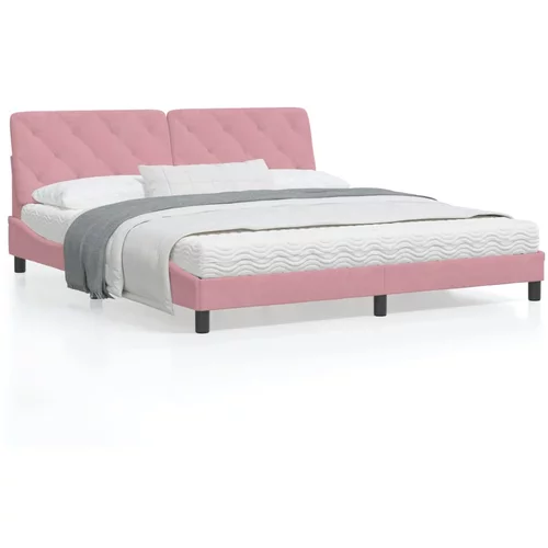  Krevet s madracem ružičasti 180x200 cm baršunasti