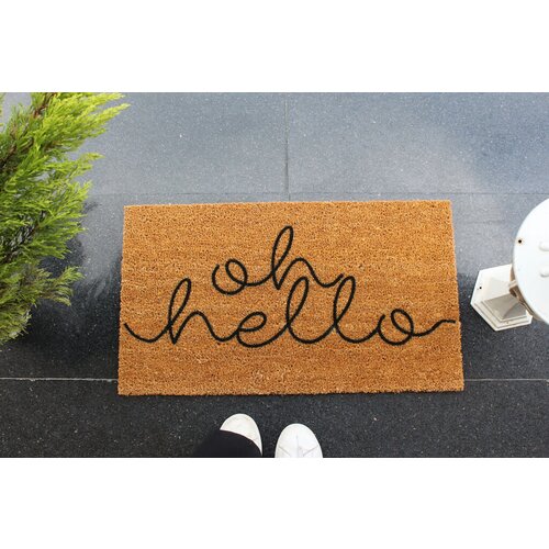 Aberto Design otirač Oh Hello, 70x40 cm, Braon Slike