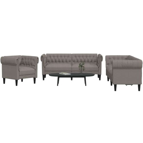 VidaXL 3-dijelni set sofa smeđesivi od tkanine Slike